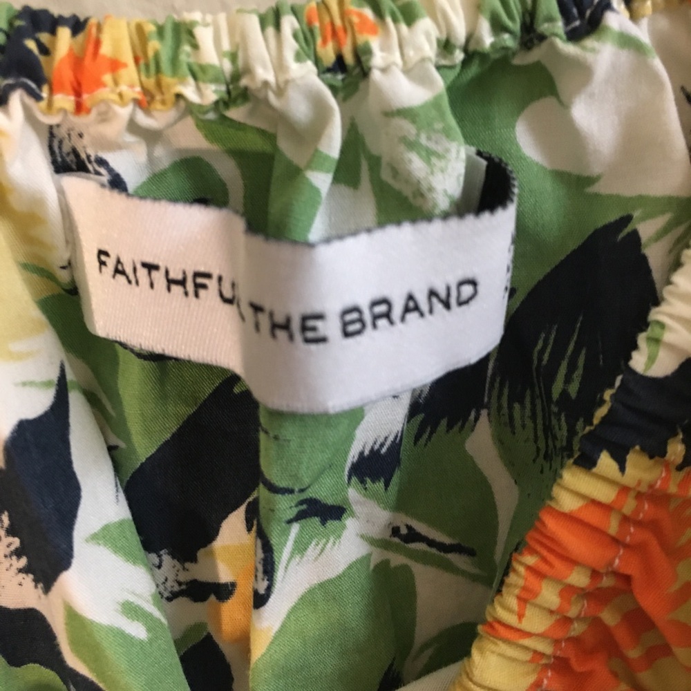 Faithful The Brand 100% Cotton Midi Floral Dress 2 Yellow Spring Easter … - Picture 12 of 14